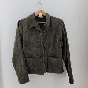 Vintage Jacket Sarah B Studio Womens M Green Pockets 4 Buttons